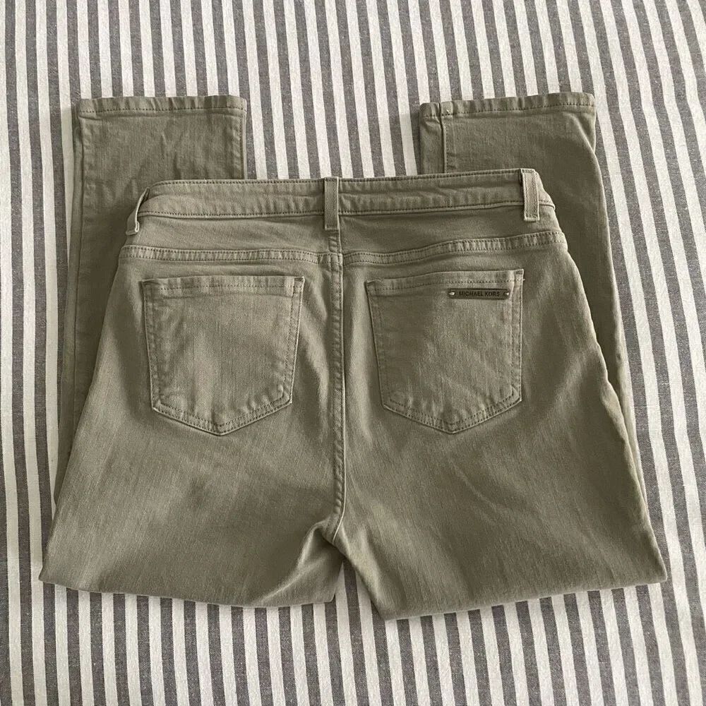 Michael Kors Skinny Cropped Jeans Sage Green Size 6